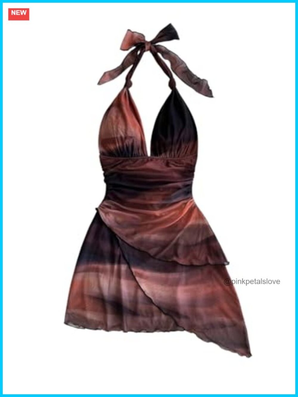 Women's Y2K Halter Mesh Bodycon Mini Dress Open Back Club Party